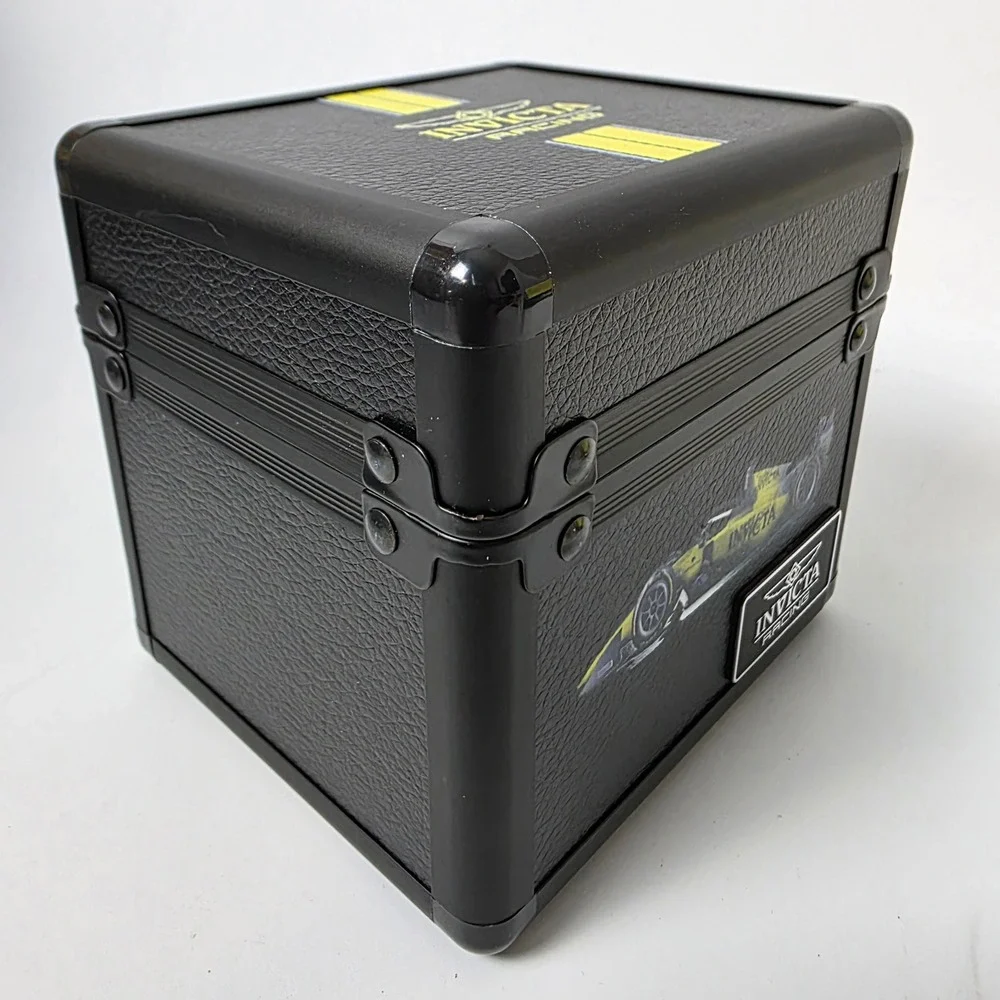 Invicta Racing Single Watch Collector Box Case Black Yellow F1 Race Car Graphic